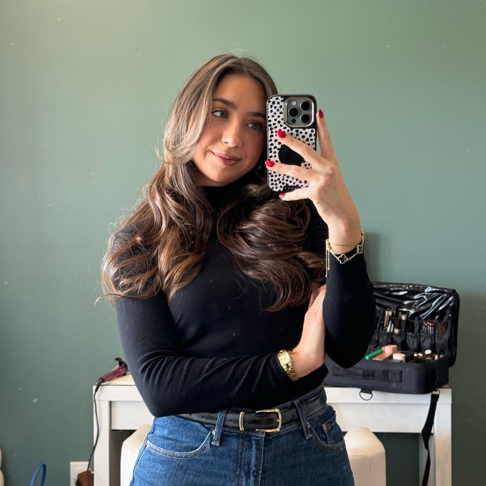 Black Women's Turtle Neck Top - Picture 2 of 4
